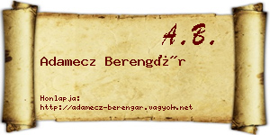 Adamecz Berengár névjegykártya